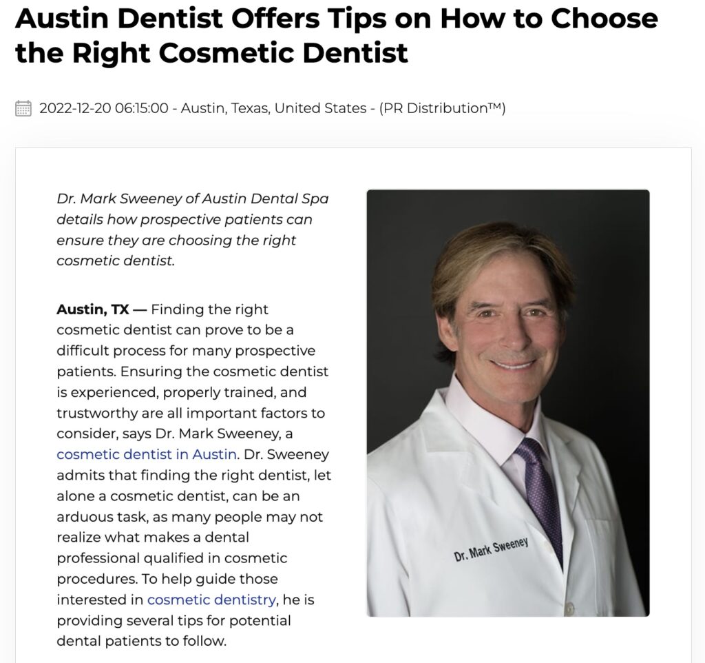 Austin Dentist Offers Tips on How to Choose the Right Cosmetic Dentist