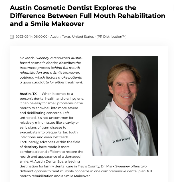 Austin Dentist Explains Full Mouth Rehabilitation vs. Smile Makeover